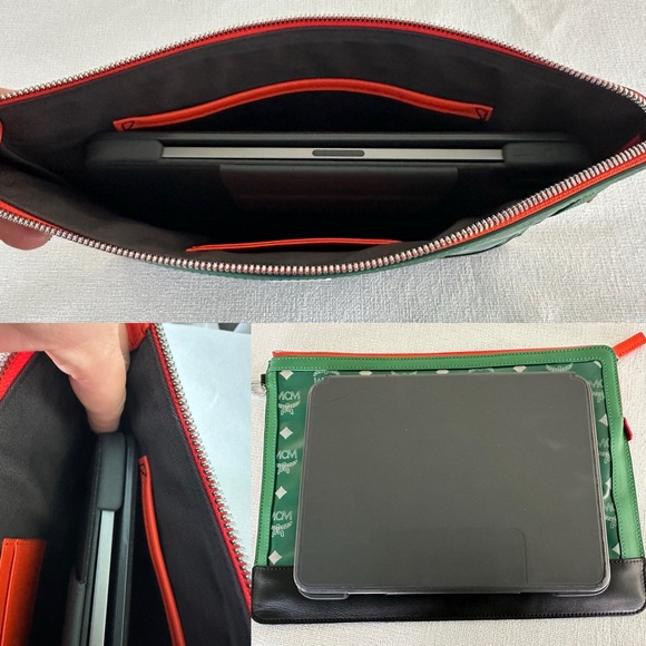 💚🧡MCM Unisex Clutch, Pouch, document holder with removable wristlet with Box - Picture 17 of 17